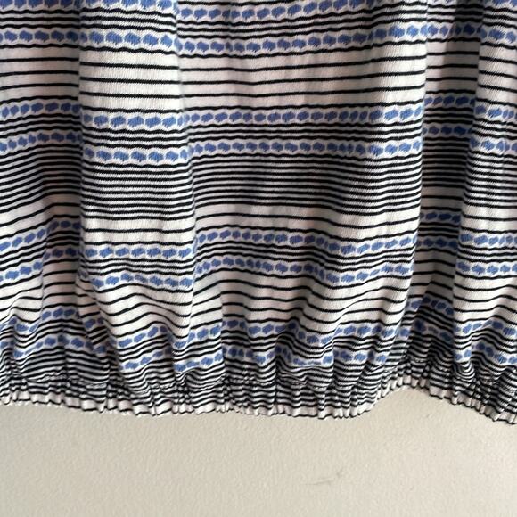 Madewell Jacquard Keyhole Crop Top in Stripe Tranquil Ocean - Picture 11 of 15